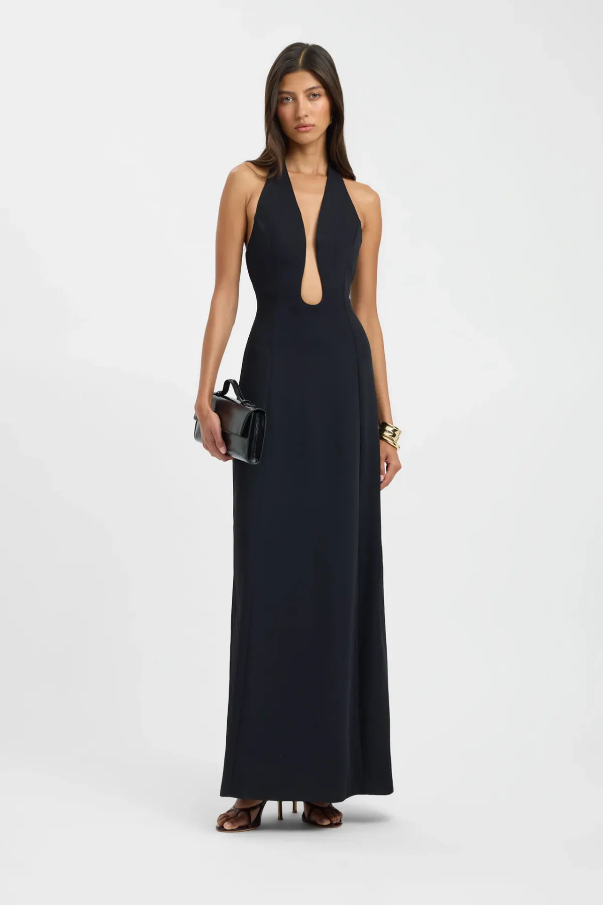 Oyster Cut Out Maxi Dress Black Size 6 by Kookai