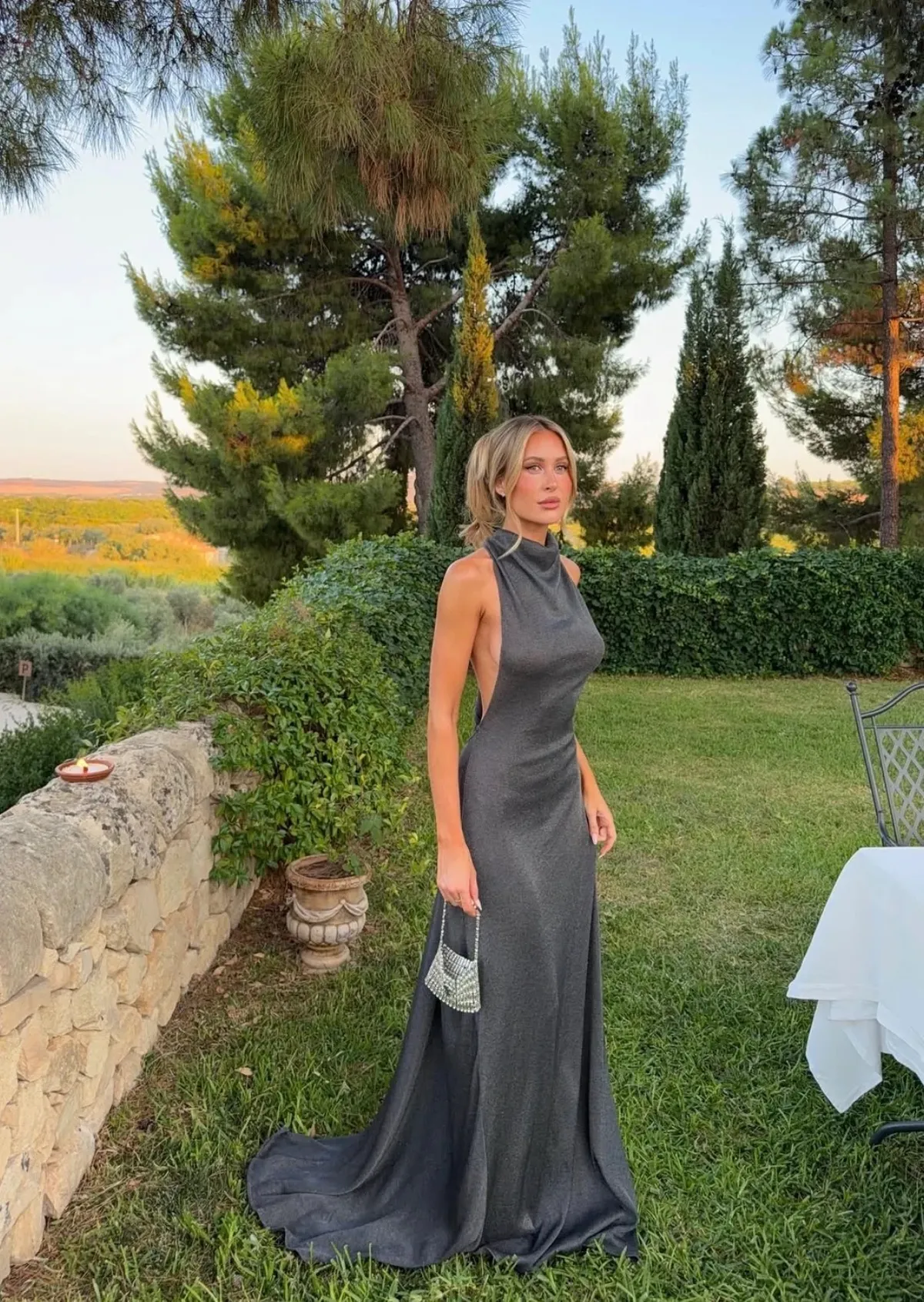Romy Dress Train Chrome Grey Size XS / AU 6 by Arcina Ori