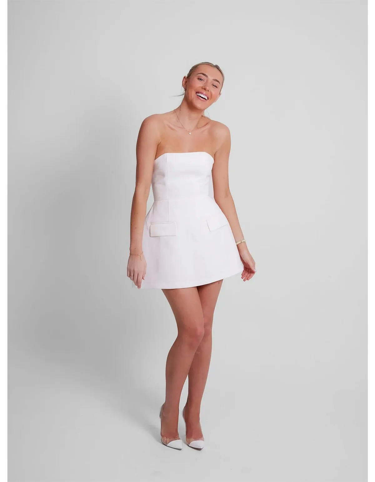 Ultimate Muse Sleeveless Mini Dress White Size M / AU 10 by Odd Muse