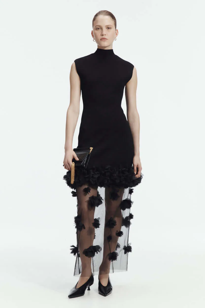 Fleura Knit Midi Dress Black Size M / AU 10 by Aje