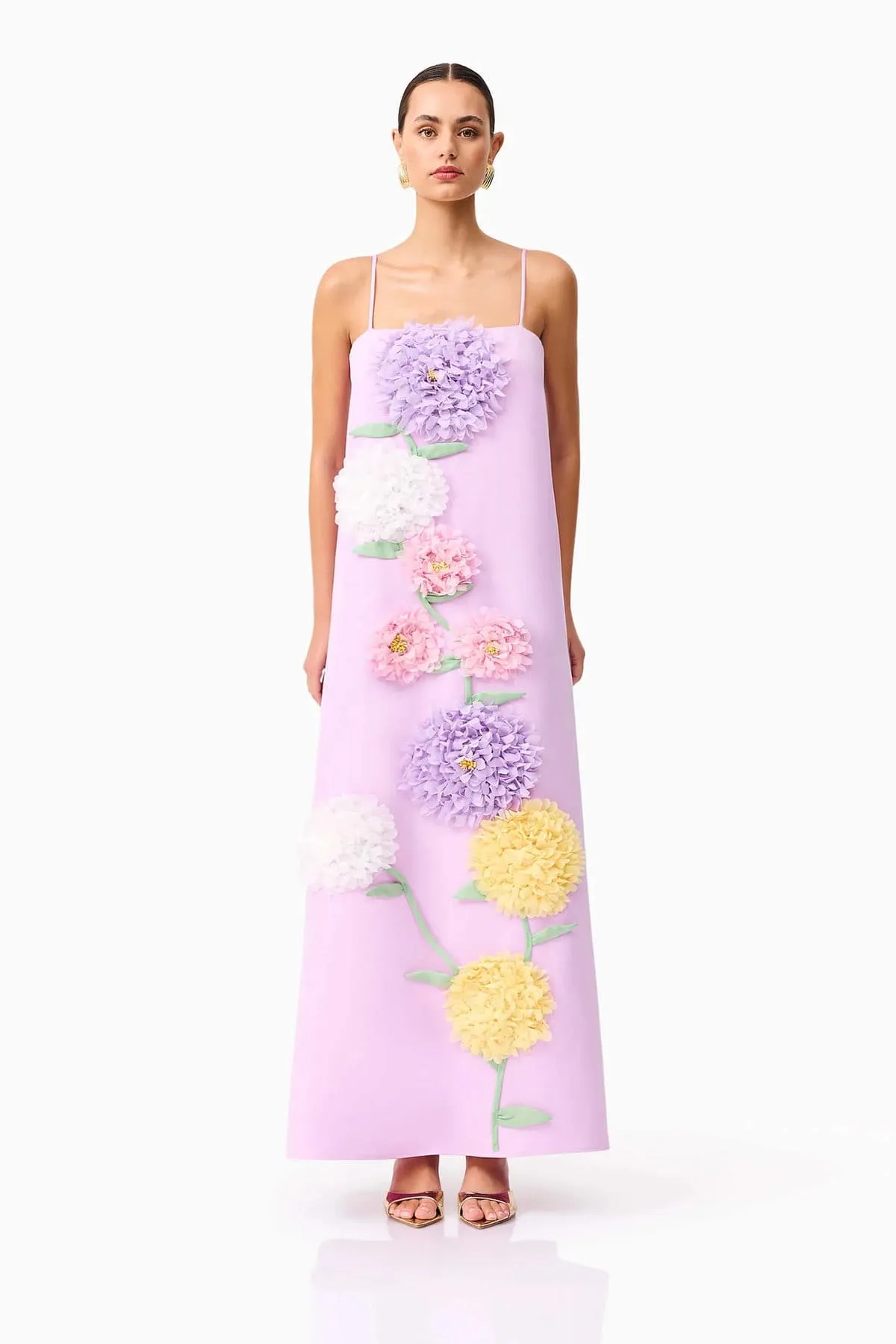 Buttercup Embroidered Maxi Dress Purple Size 8, 14 & 16 by Elliatt