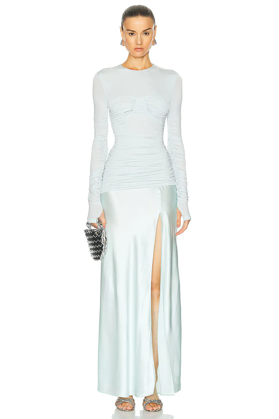 Alessia Draped Gown Maxi Dress Ice Blue Size 8 by SIR