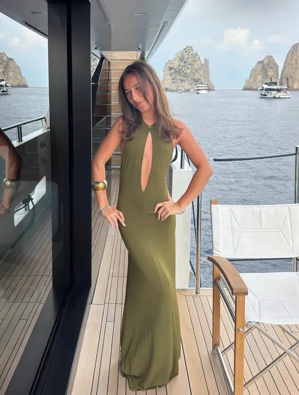 Florence Maxi Dress Olive Green Size S / AU 8 by Ance Gria