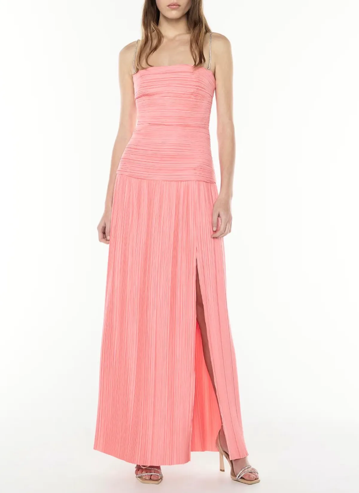 Royal Debut Maxi Dress Melon Pink Size 8 by Manning Cartell