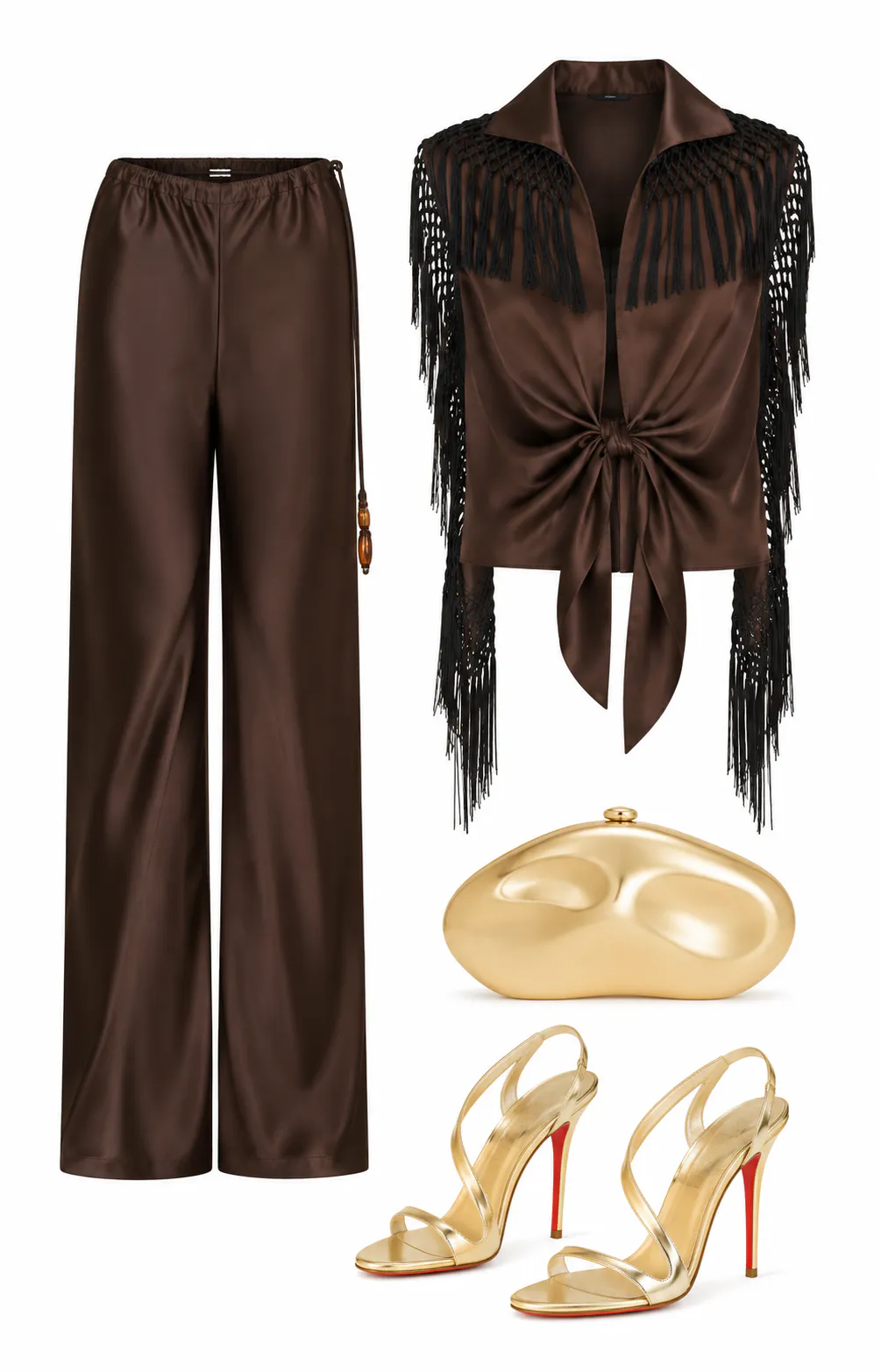 Gabriete Pant and Lula Fringe Tie Top (removable fringe scarf) size 0 by SIR