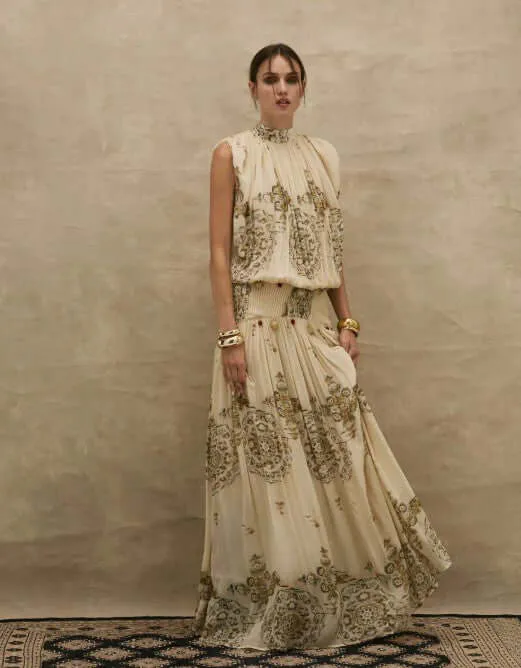 Willow Amery Maxi Dress Cream & Print Size 8, 10 & 12 by Muma World