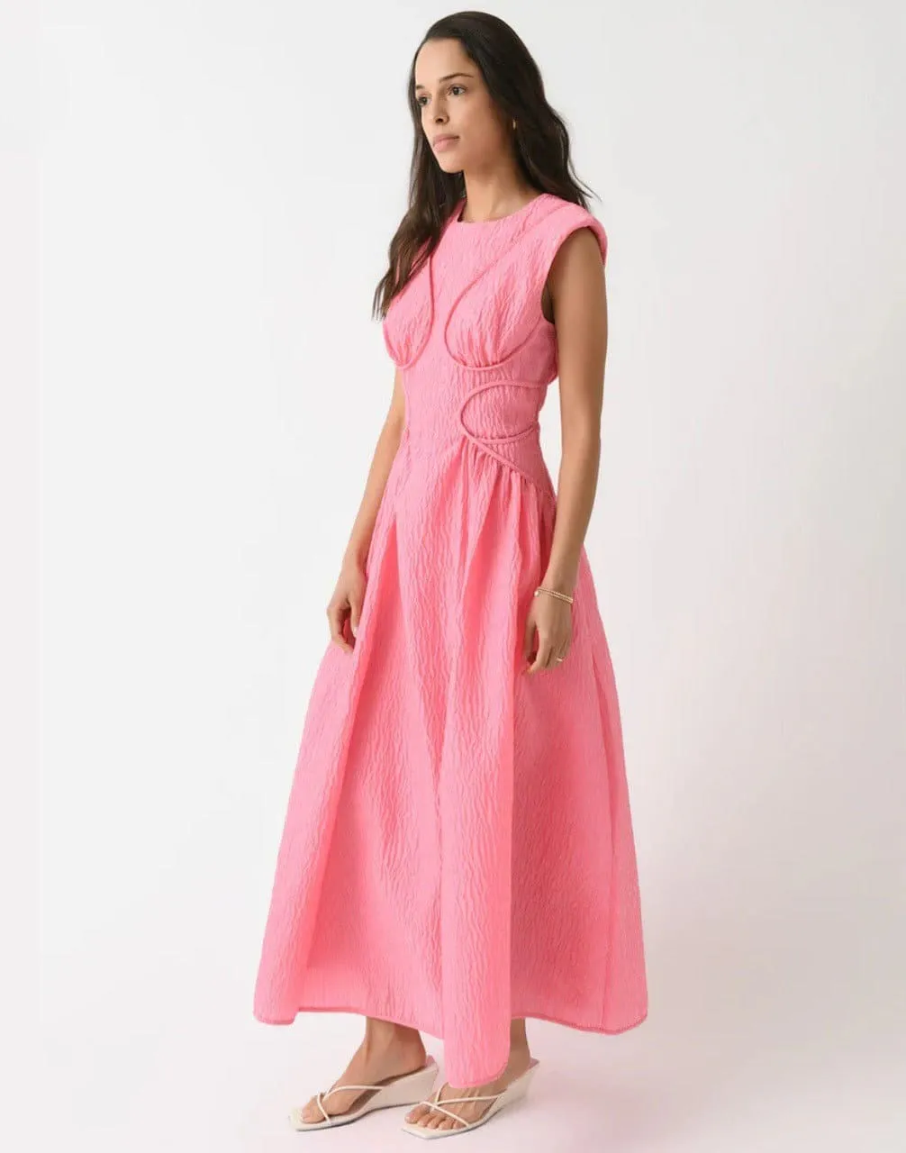 Celia Midi Dress Pink Size 4 / AU 14 by Rachel Gilbert