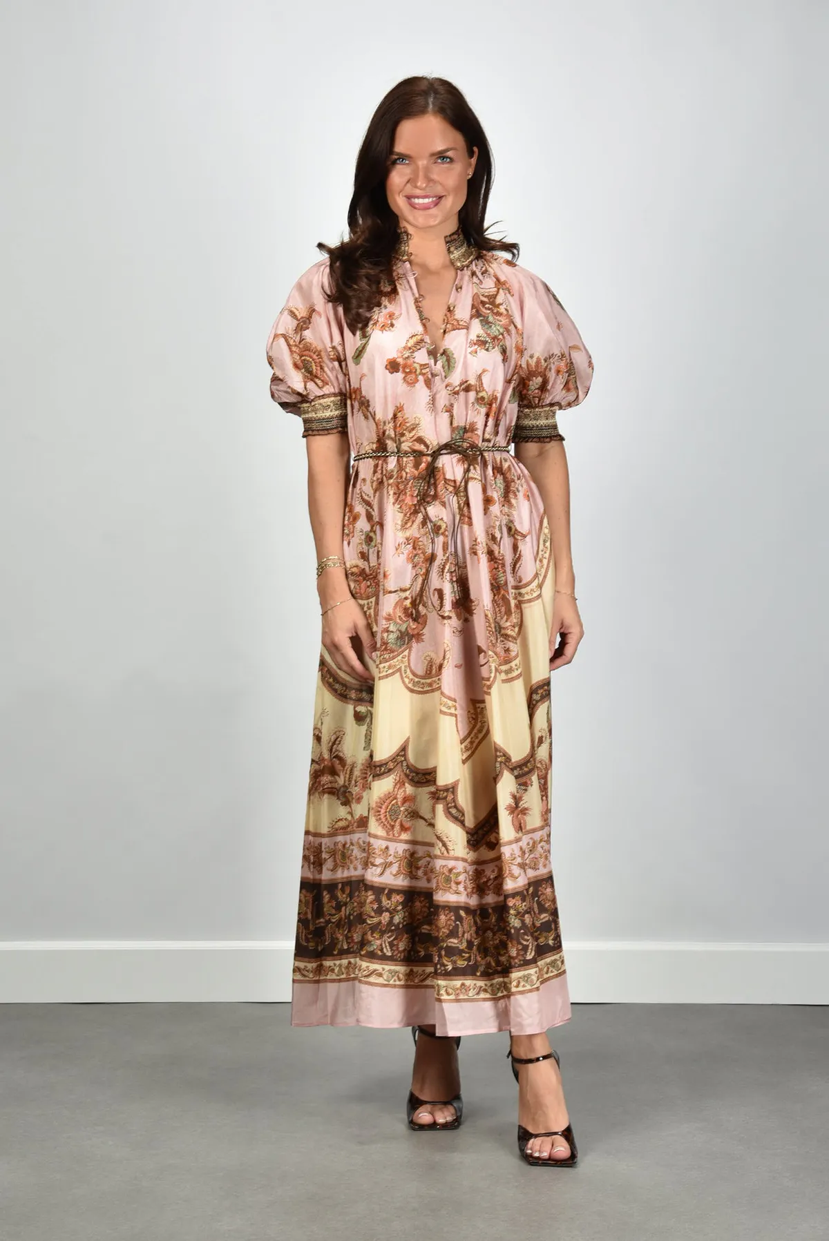 Aster Billow Maxi Gown Dress Multi & Print Size 1 / AU 10 by Zimmermann