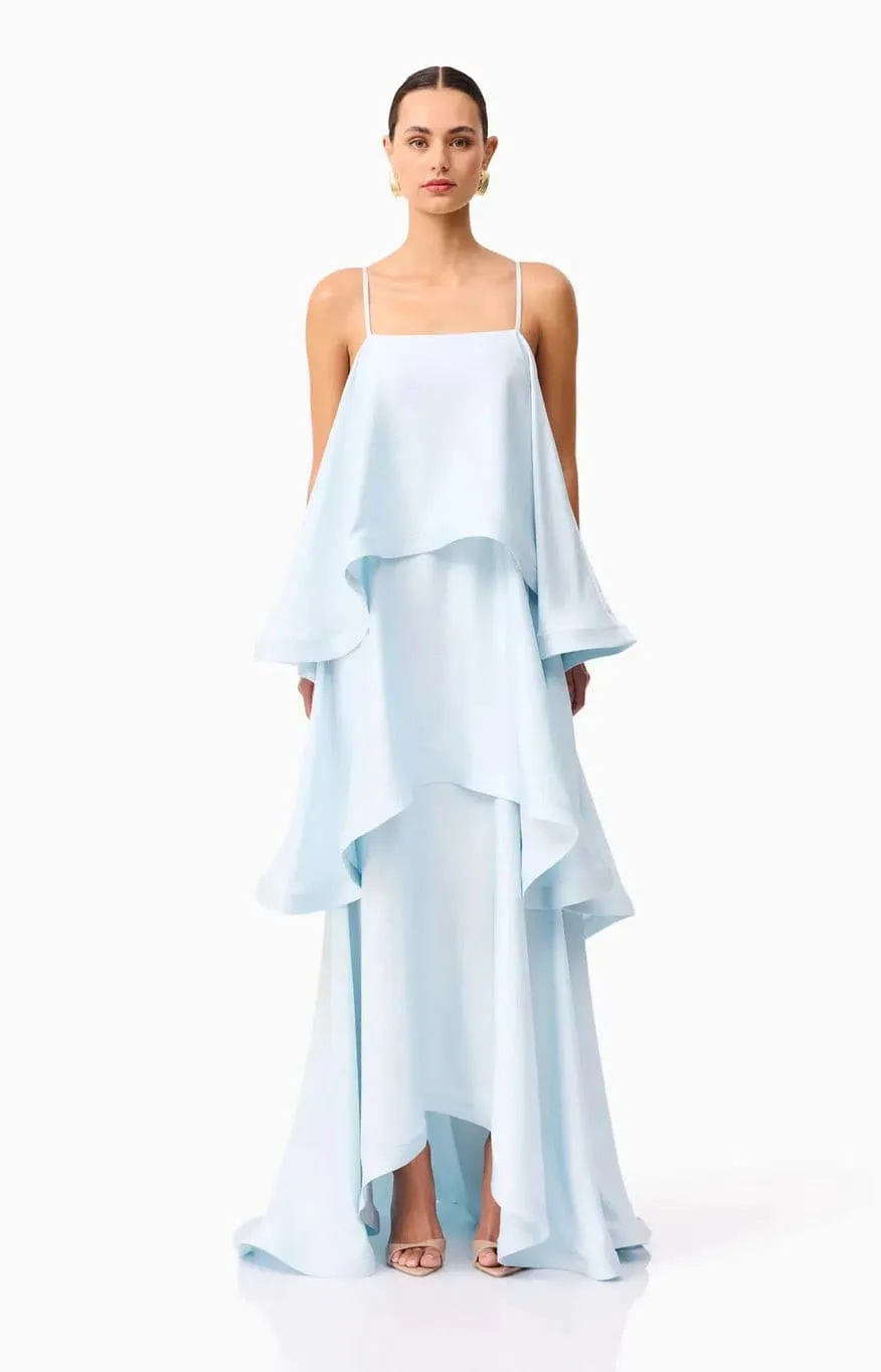 Tilly Tiered Maxi Dress Blue Size 6, 14 & 16 by Elliatt