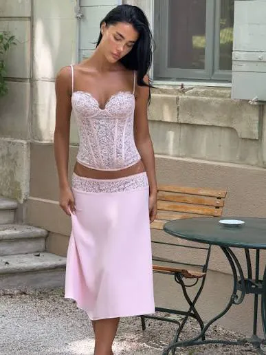 Bloom Top & Skirt Set Pink Size XS / AU 6 & S / AU 8 by Fenity
