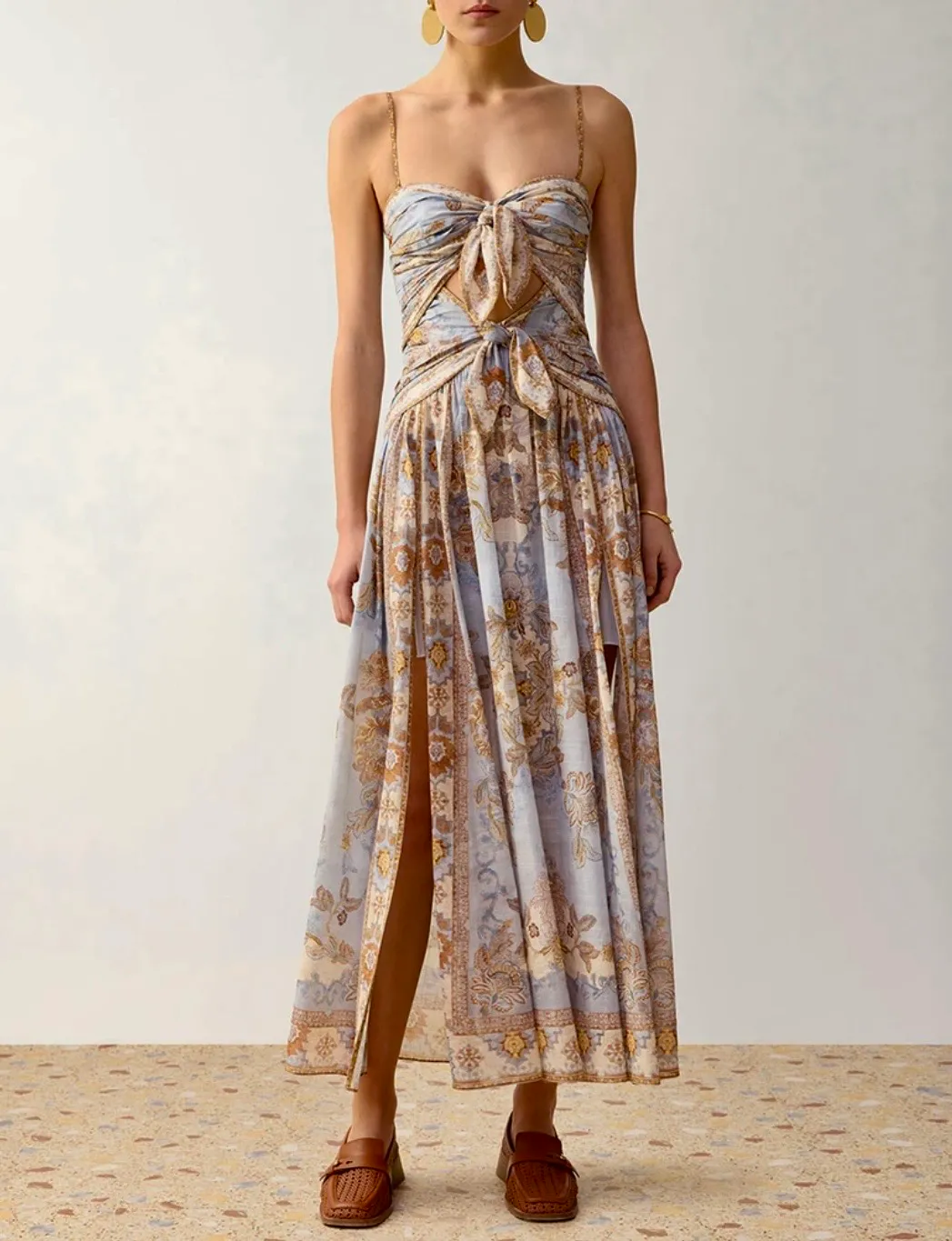 Echo Scarf Midi Dress Multi & Print Size 0P / AU 6 & 0 / AU 8 by Zimmermann