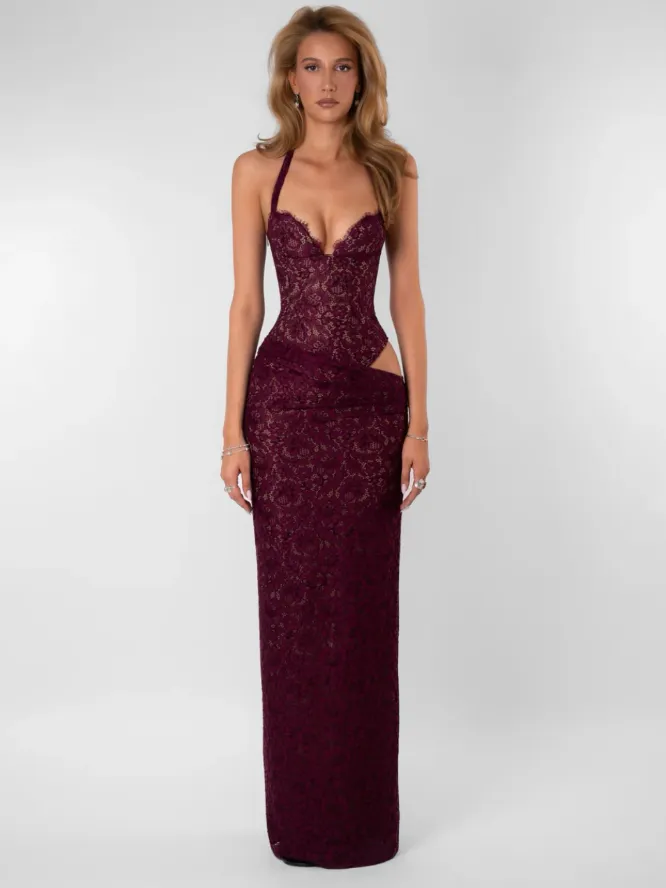 Veronica Maxi Dress Burgundy Red Size 8 by Fenity
