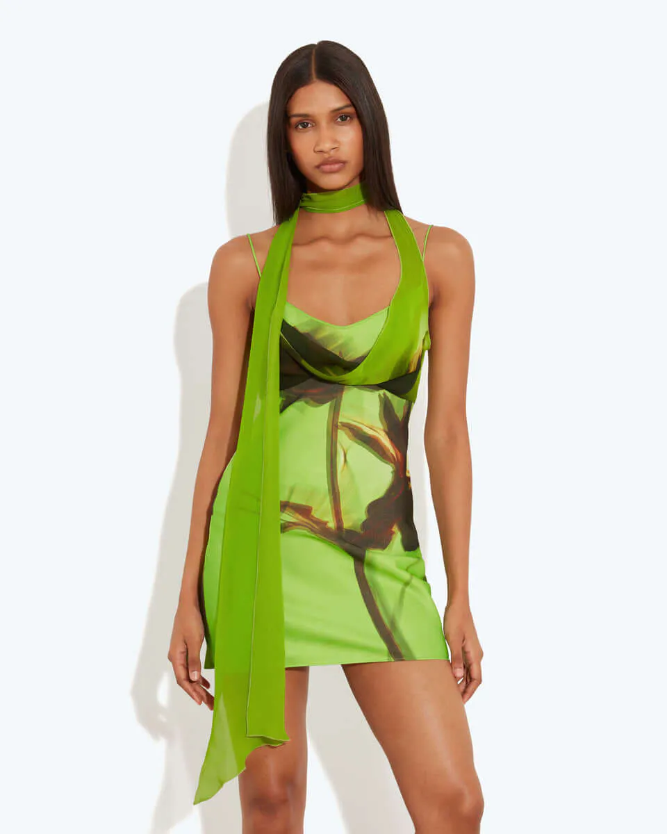 Orisha Mini Dress Green Size 10 by Rat & Boa