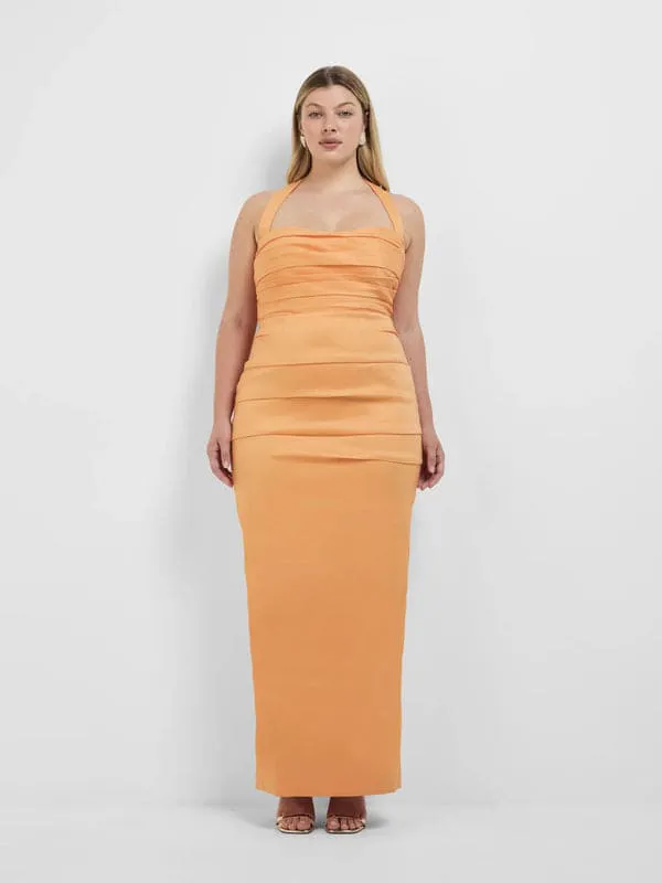 Carrie Gown Maxi Dress Orange Size 12 & 16 by Sheike