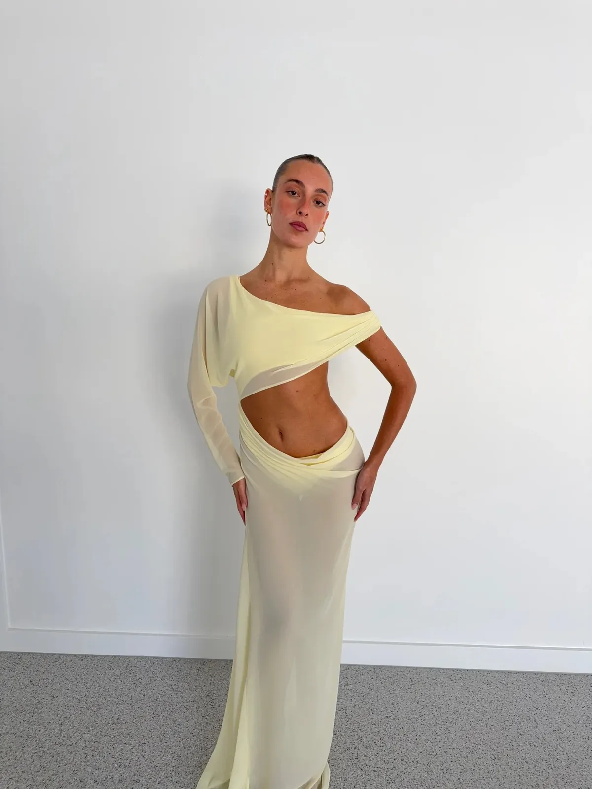 Imogen Maxi Dress Lemon Yellow Size 0 / AU 6 & 1 / AU 8 by Natalie Rolt