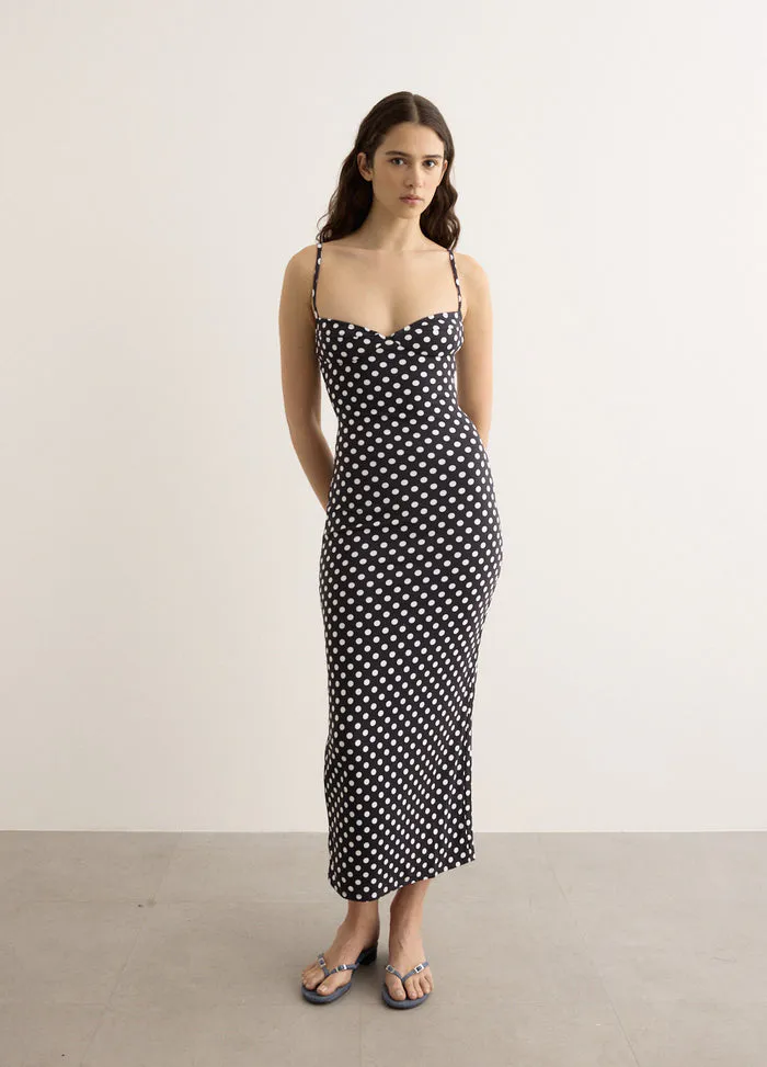 Florence Midi Dress Black & White Size 8 by MIAOU