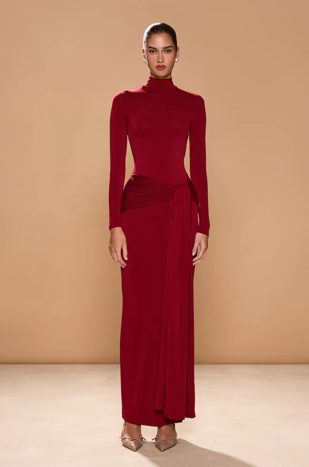 Aurelia Gown Maxi Dress Merlot Red Size 8 by Sonya Moda