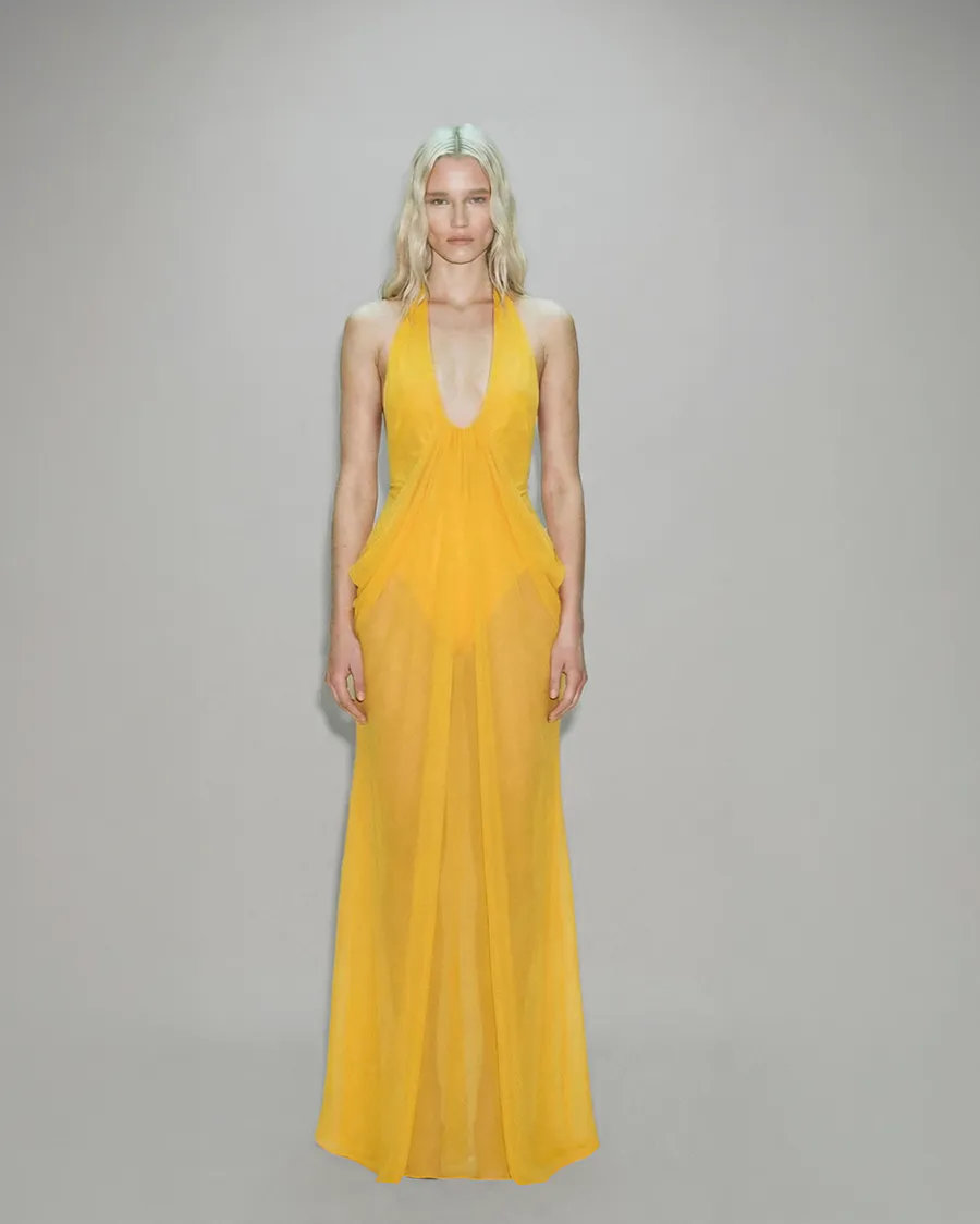 Mina Maxi Dress Saffron Yellow Size S / AU 8 by Atoir
