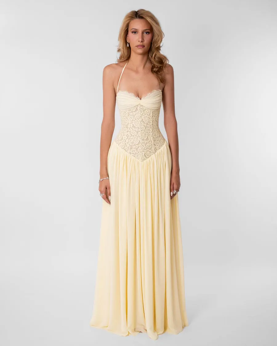 Faye Dress Butter Yellow Size 6 & 8 by Fenity