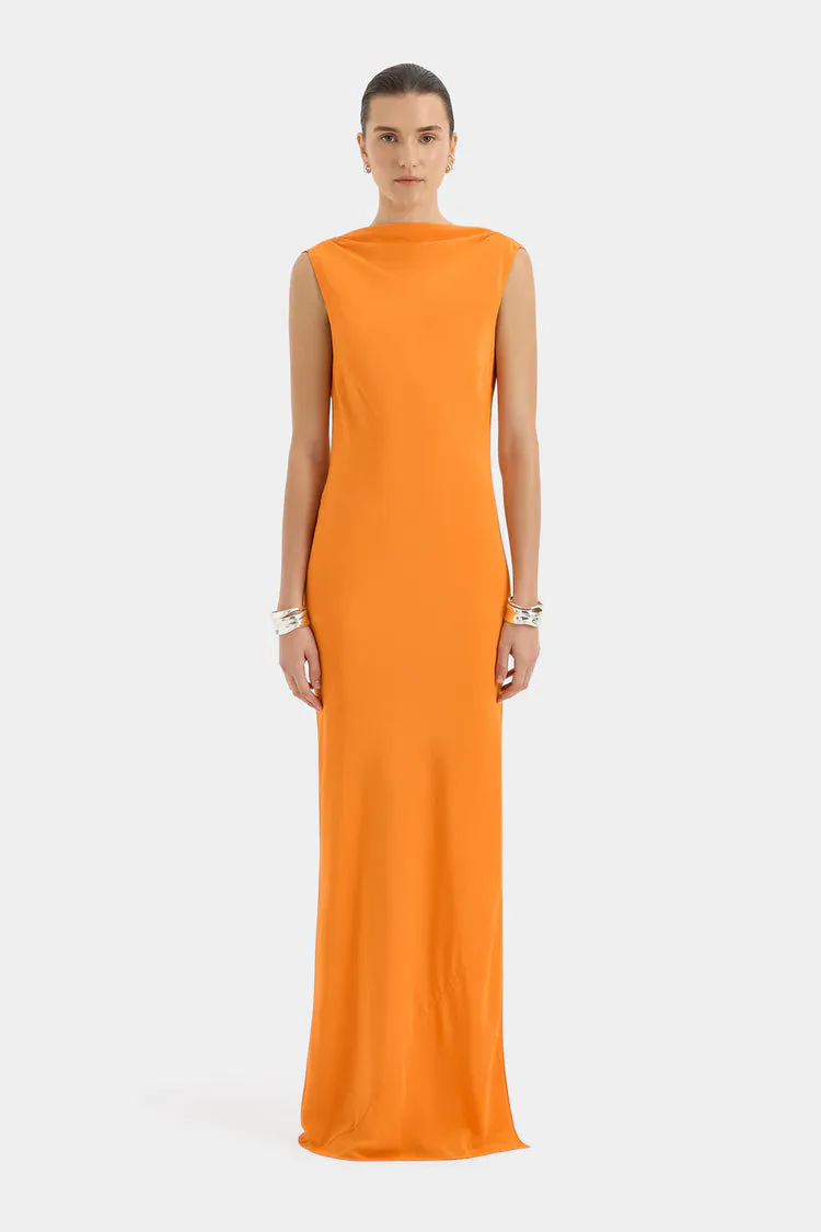 Isla Cowl Back Reversible Gown Dress Orange Size 1 / AU 8 by SIR