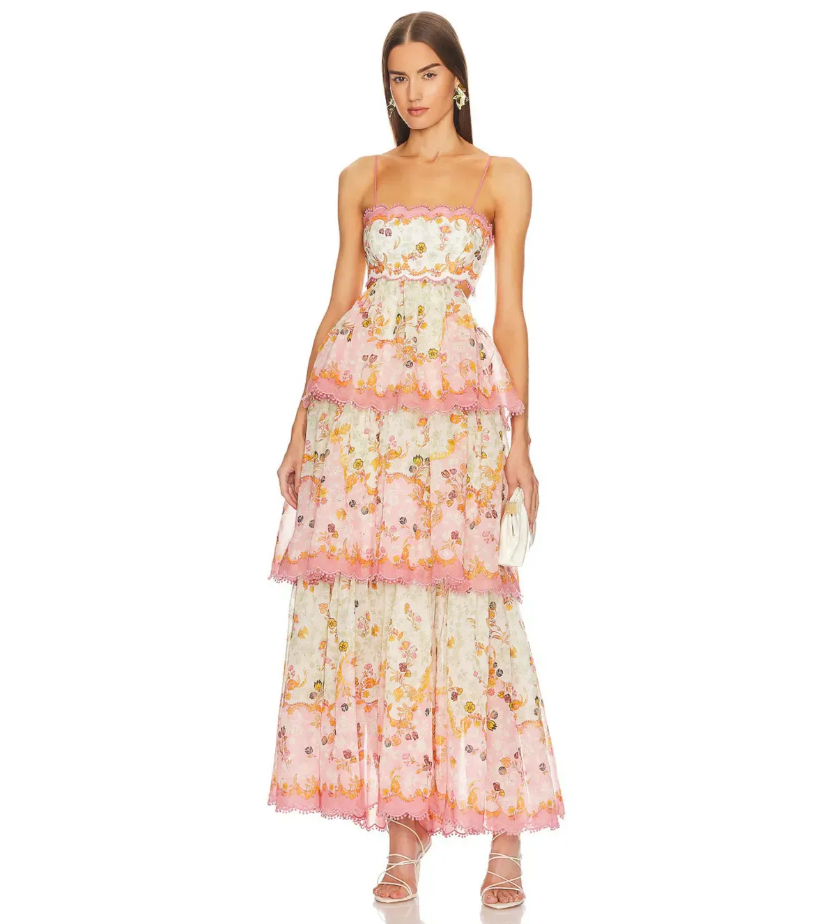 Laurel Frill Midi Dress Multi & Print Size 1 / AU 10 by Zimmermann