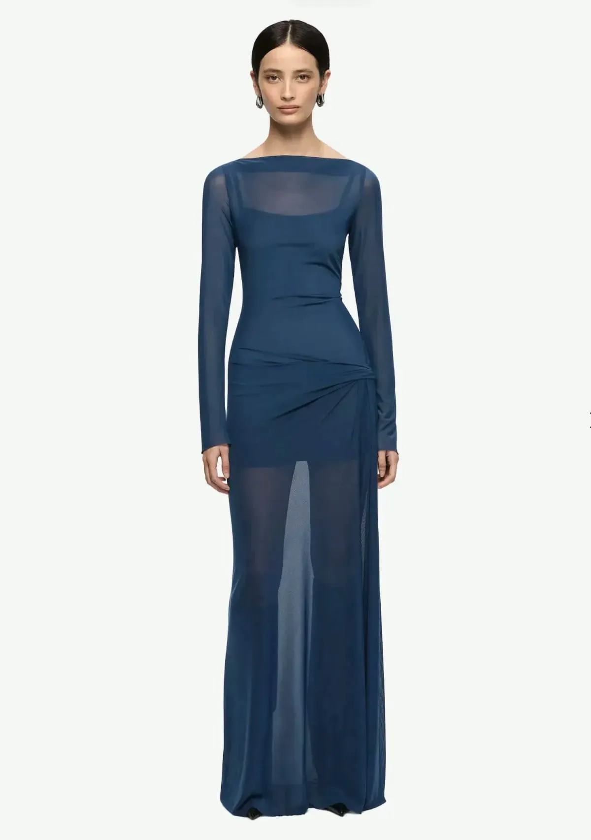 Marabou Maxi Dress Blue Size 8, 10 & 12 by Bec & Bridge