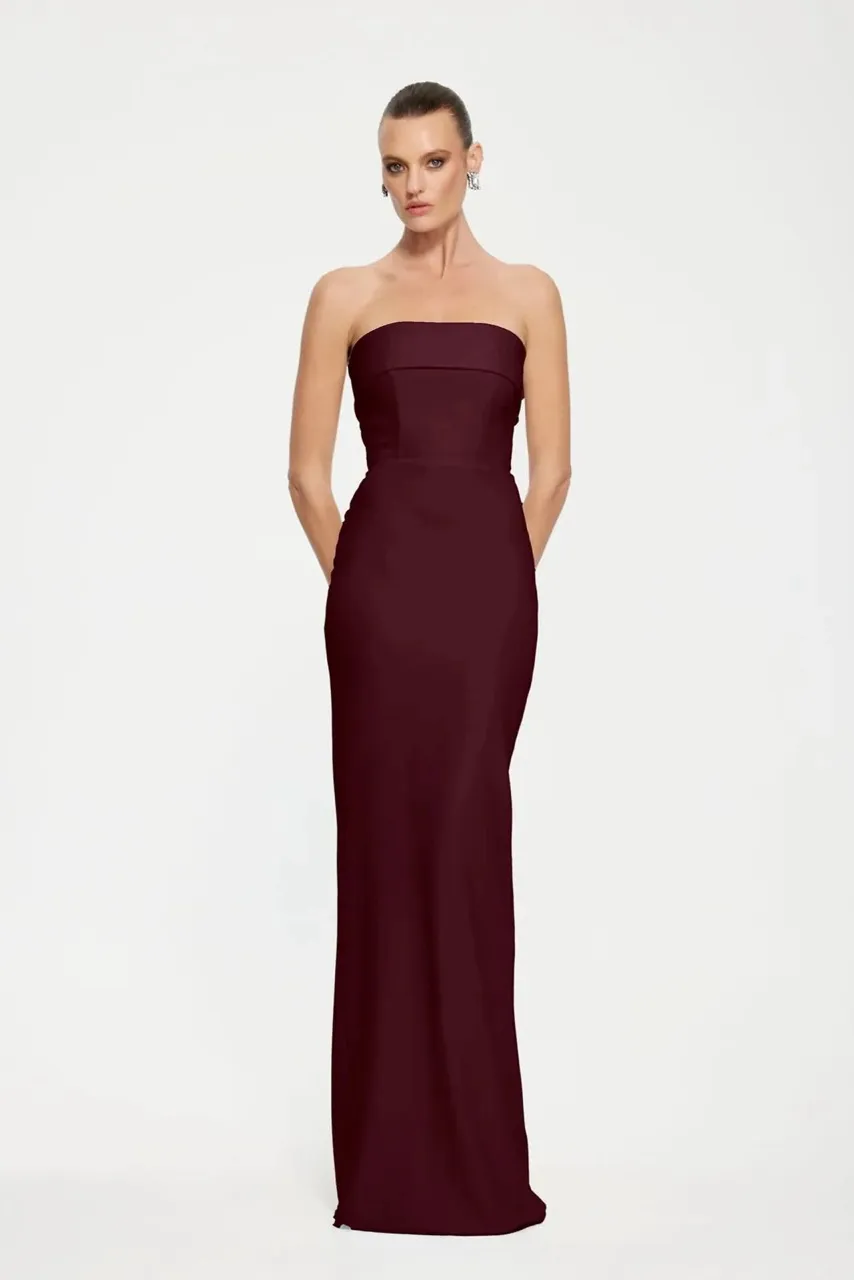 Monroe Gown Dress Wine Red Size S / AU 8 by Effie Kats