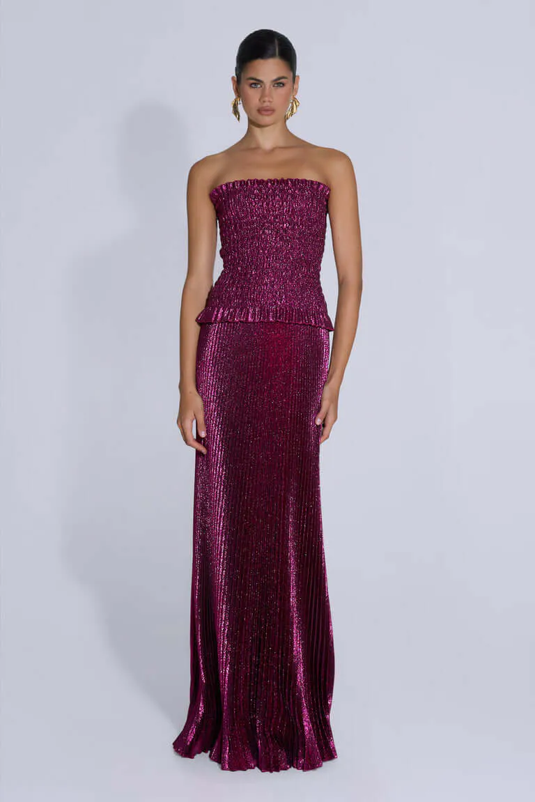 Maya Gown Dress Sangria Glitter Purple Size 8 by L'IDEE