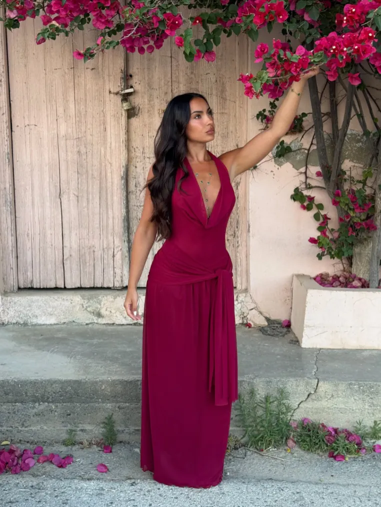 Yosei Maxi Dress Red Size XS / AU 6 & S / AU 8 by Lulu Souza