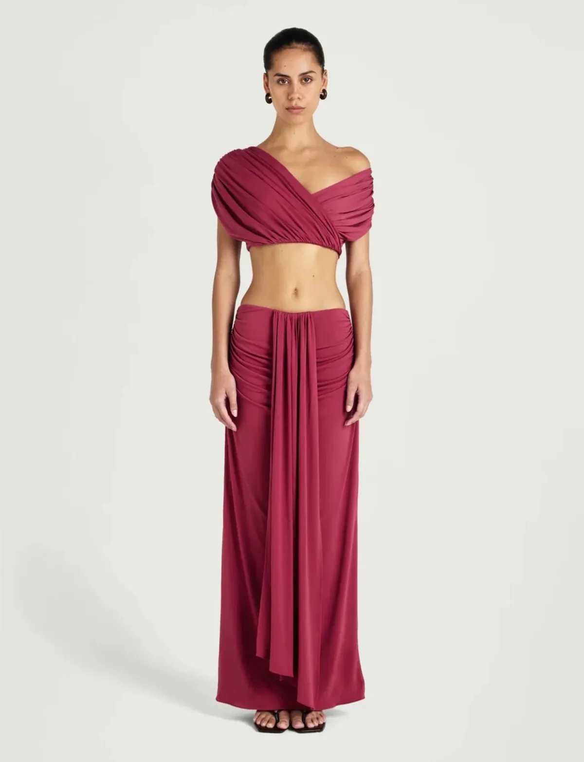 Celia Top & Maxi Skirt Set Pink Size 8 by Benni