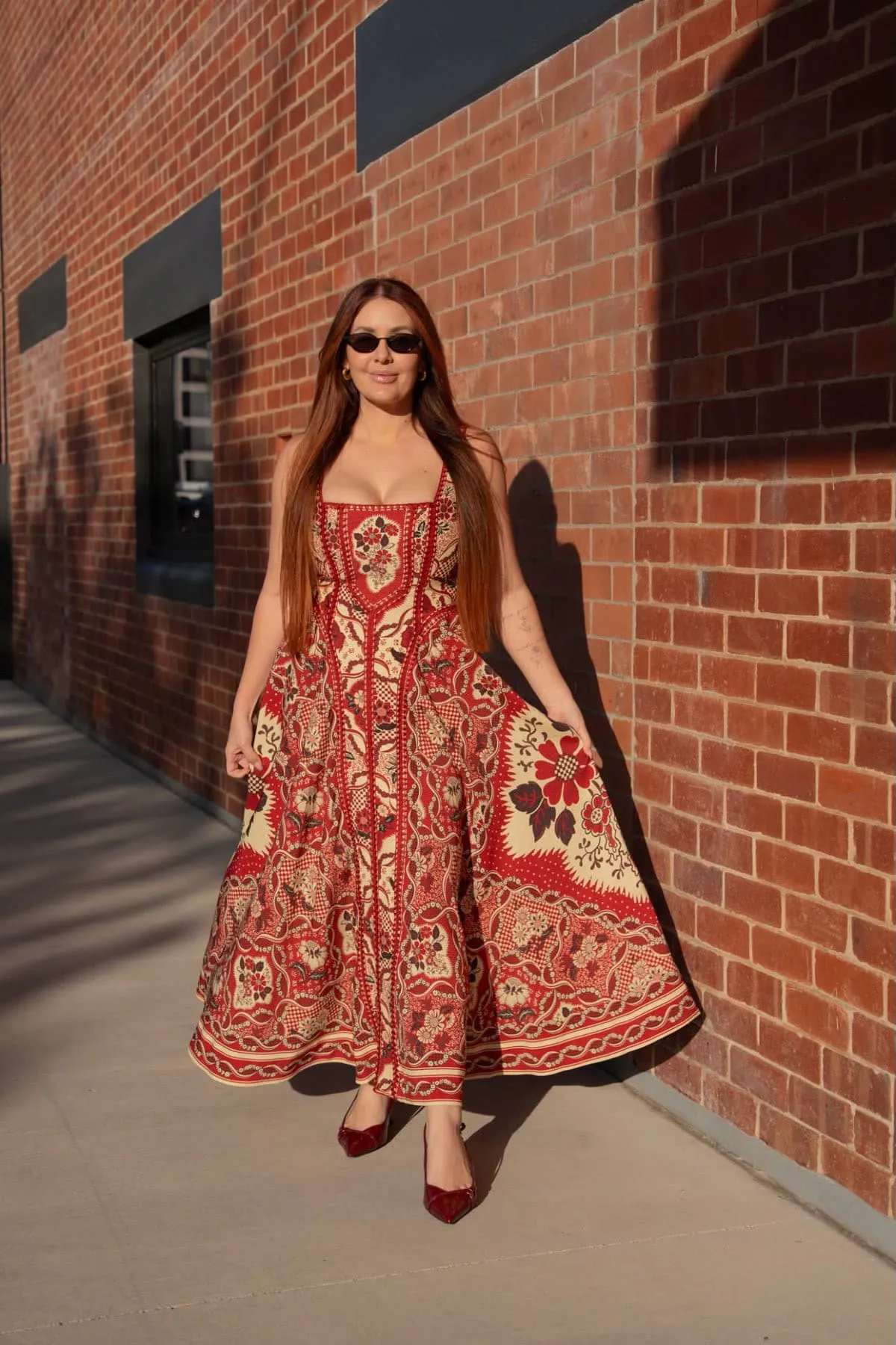 Kenny Midi Dress Multi & Print Size 12 by Alemais