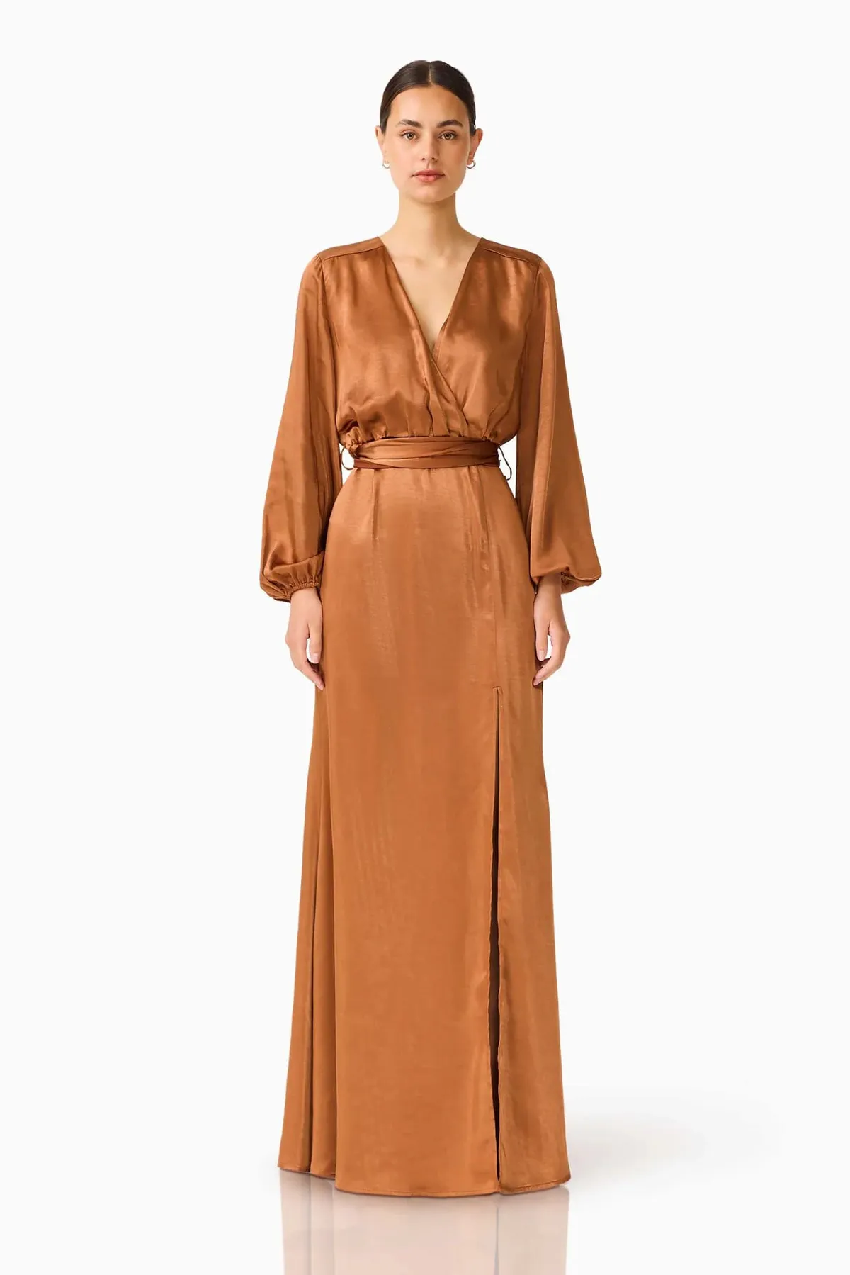 Kai Long Sleeve Maxi Dress Brown Size S / AU 8, M / AU 10, L / AU 12, XL / AU 14 & XXL / AU 16 by Elliatt