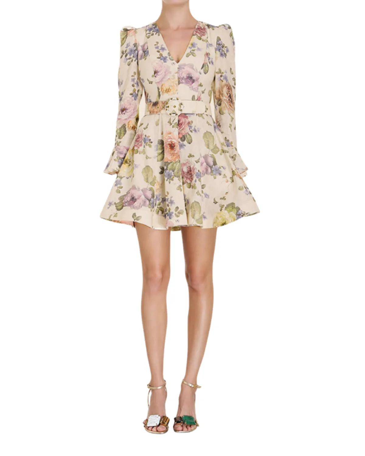 Luminosity Mini Dress Multi & Floral Cream Size 2 / AU 12 by Zimmermann