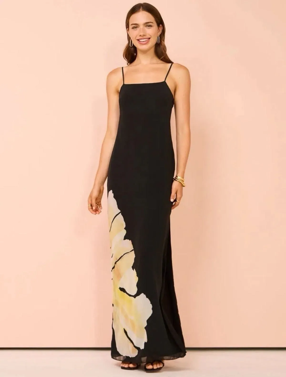 Leda Maxi Dress Black & Print Size 8 by Camilla And Marc