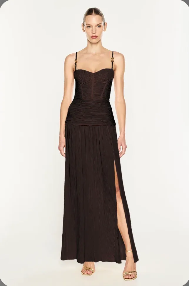 Double Time Pleat- Dark Chocolate 8 by Manning Cartell