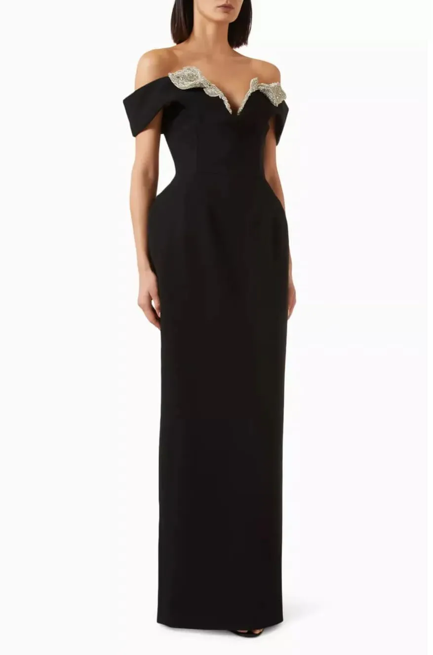 Oscar Gown Dress Black Size 8 by Rachel Gilbert