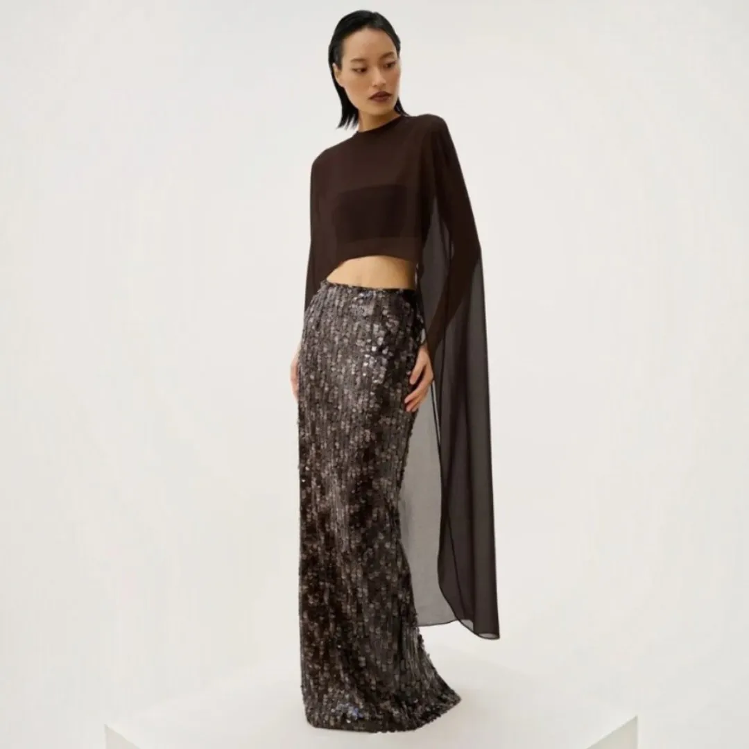 Lucia Cape & Marlon Skirt Set Brown Size S / AU 8 by Eliya The Label