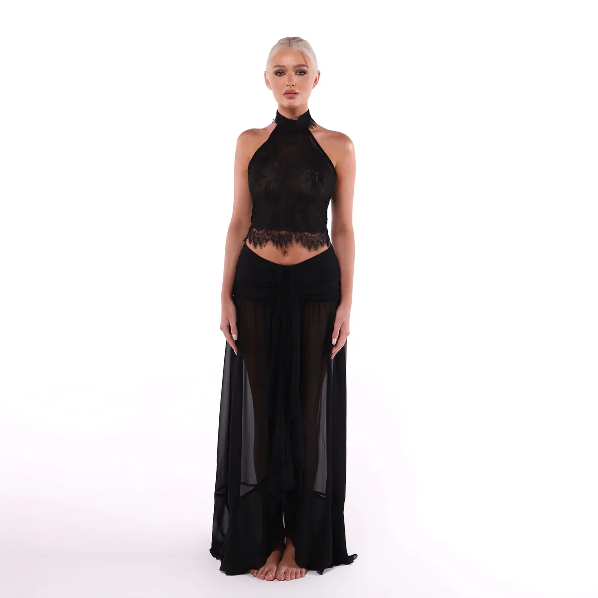 Poppy Top & Wilhelmina Skirt Set Black Size XS / AU 6 by Ooh The Label