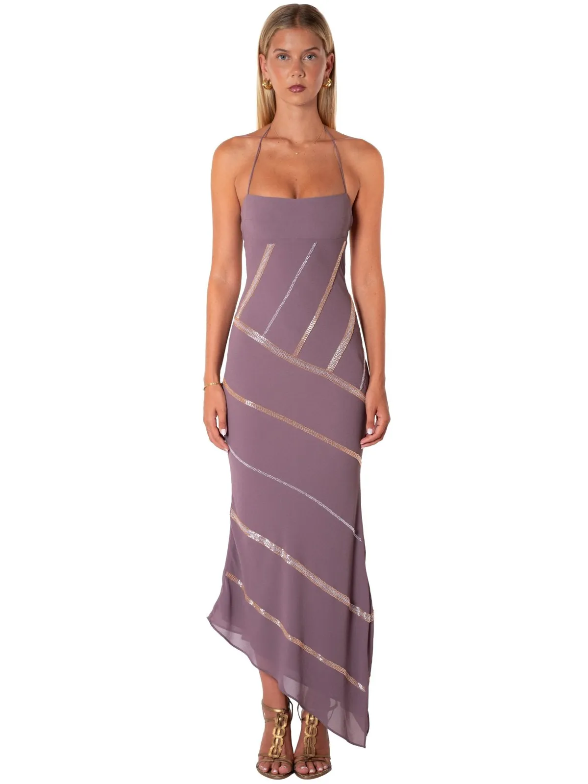 India Midi Dress Mauve Purple Size 6 & 8 by I Am Delilah
