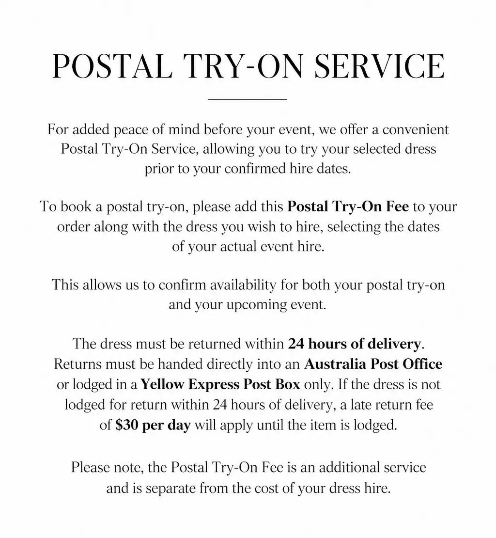 Postal Try On Service by Custom