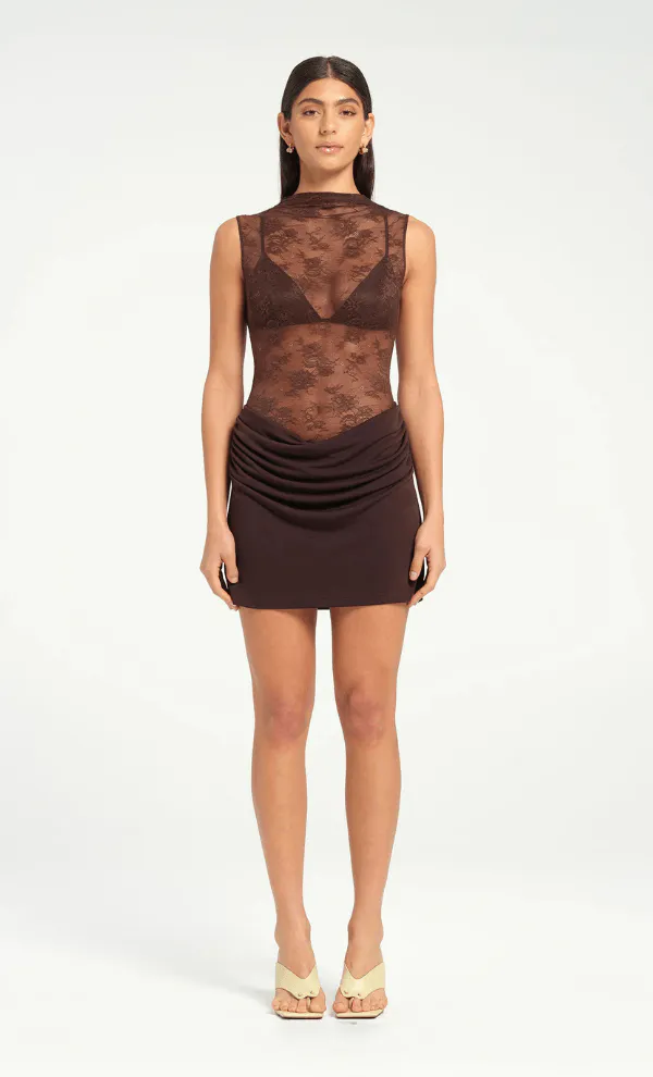 Darby Mini Dress Brown Size 10 by Benni