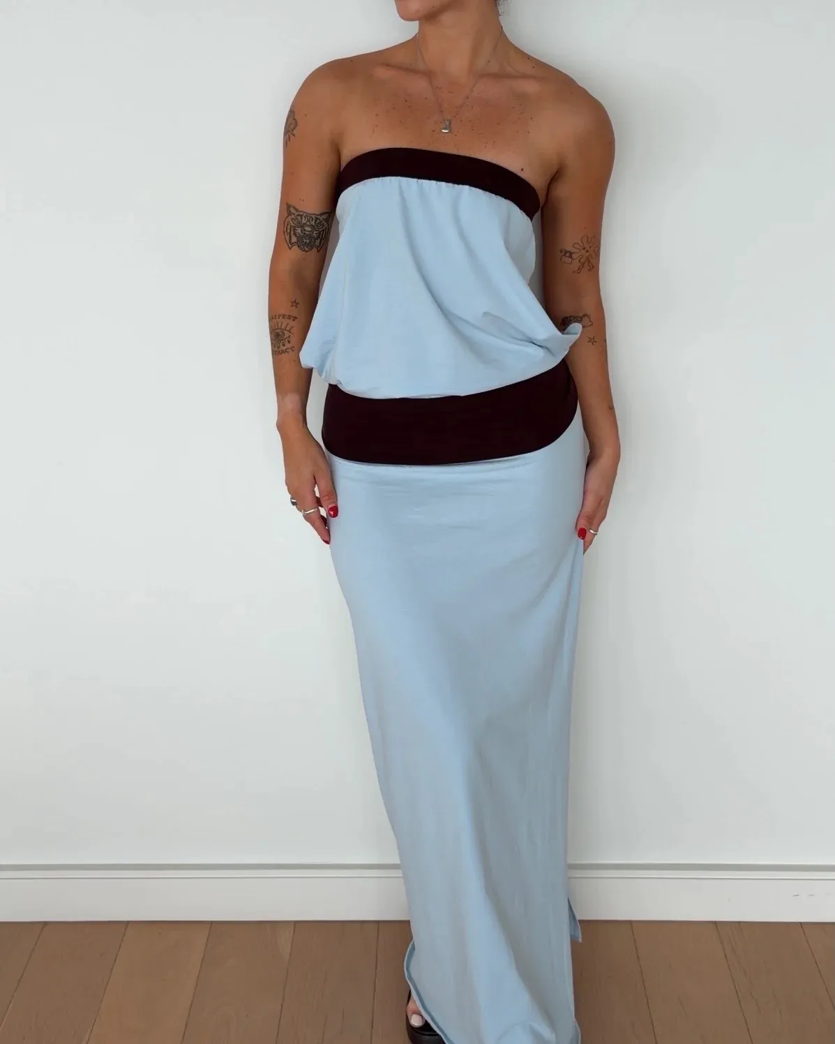 Inka Maxi Dress Sky Blue Size XS / AU 6 by The Boy Club
