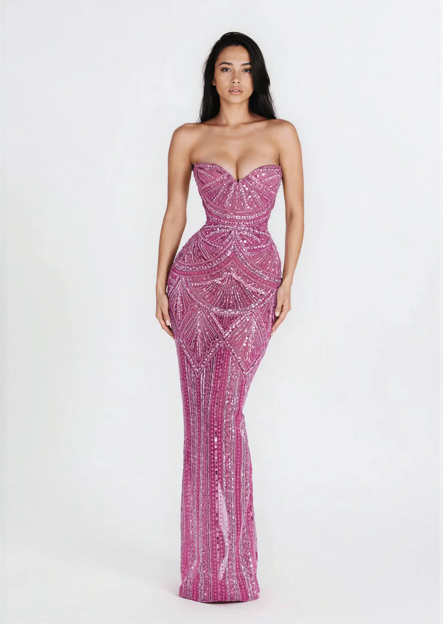 Blush Majesty Gown Dress Pink Size 8 by Albina Dyla