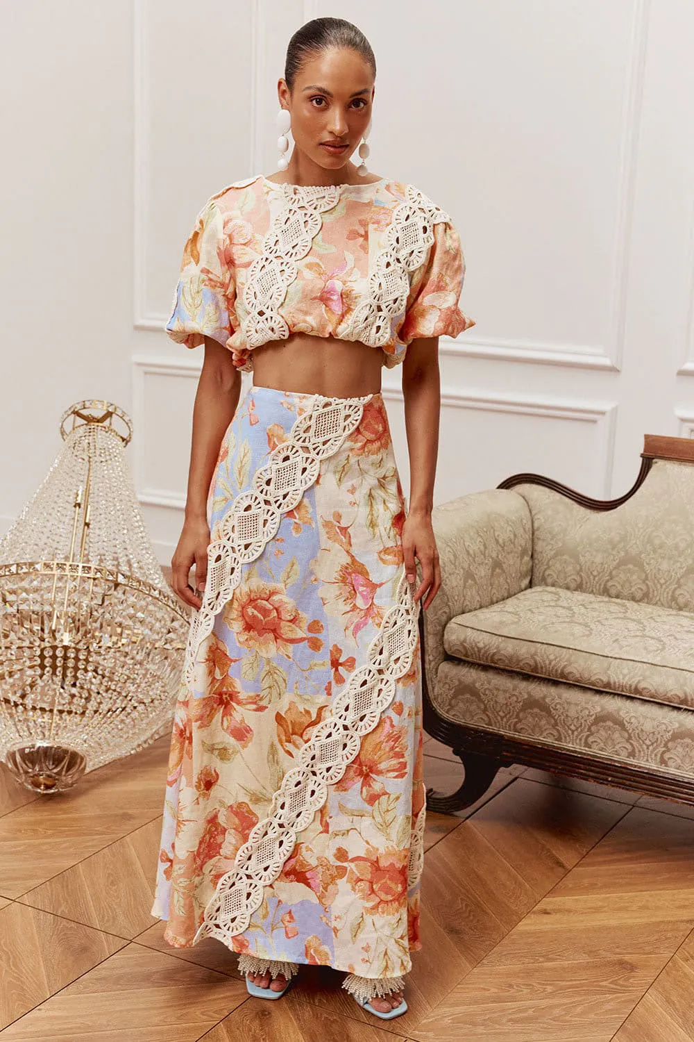 Mirabella Top & Skirt Set Multi & Print Size 14 by Zaco