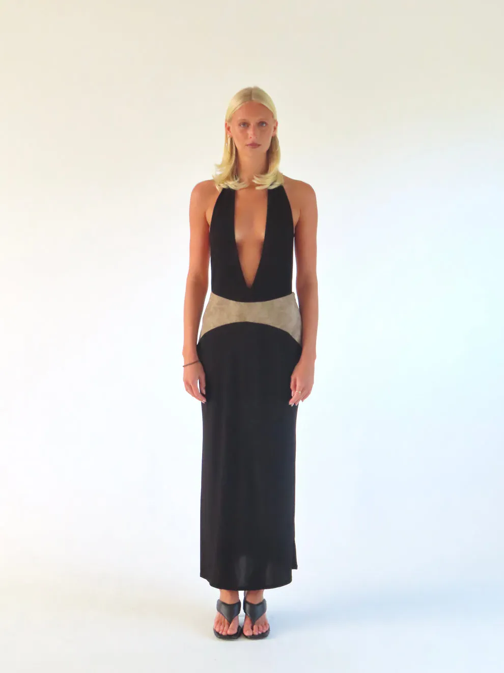 Costello Maxi Dress Ink Black Size XS / AU 6 & S / AU 8 by SOLAMUSA