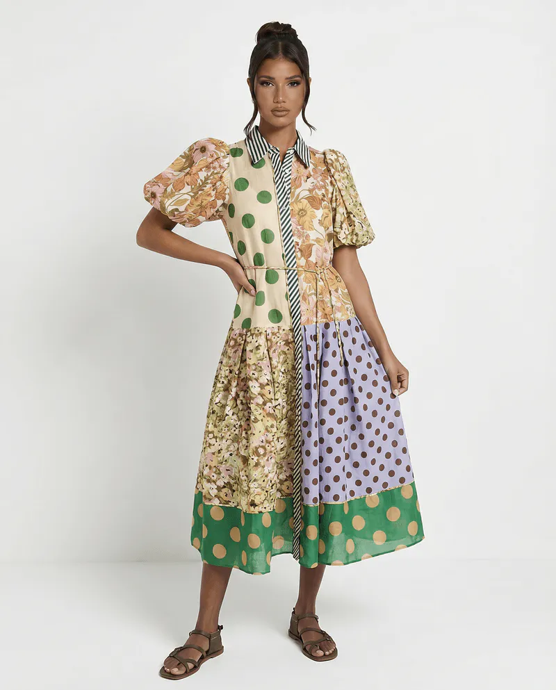 Finn Midi Shirtdress Print Size 8 by Alemais