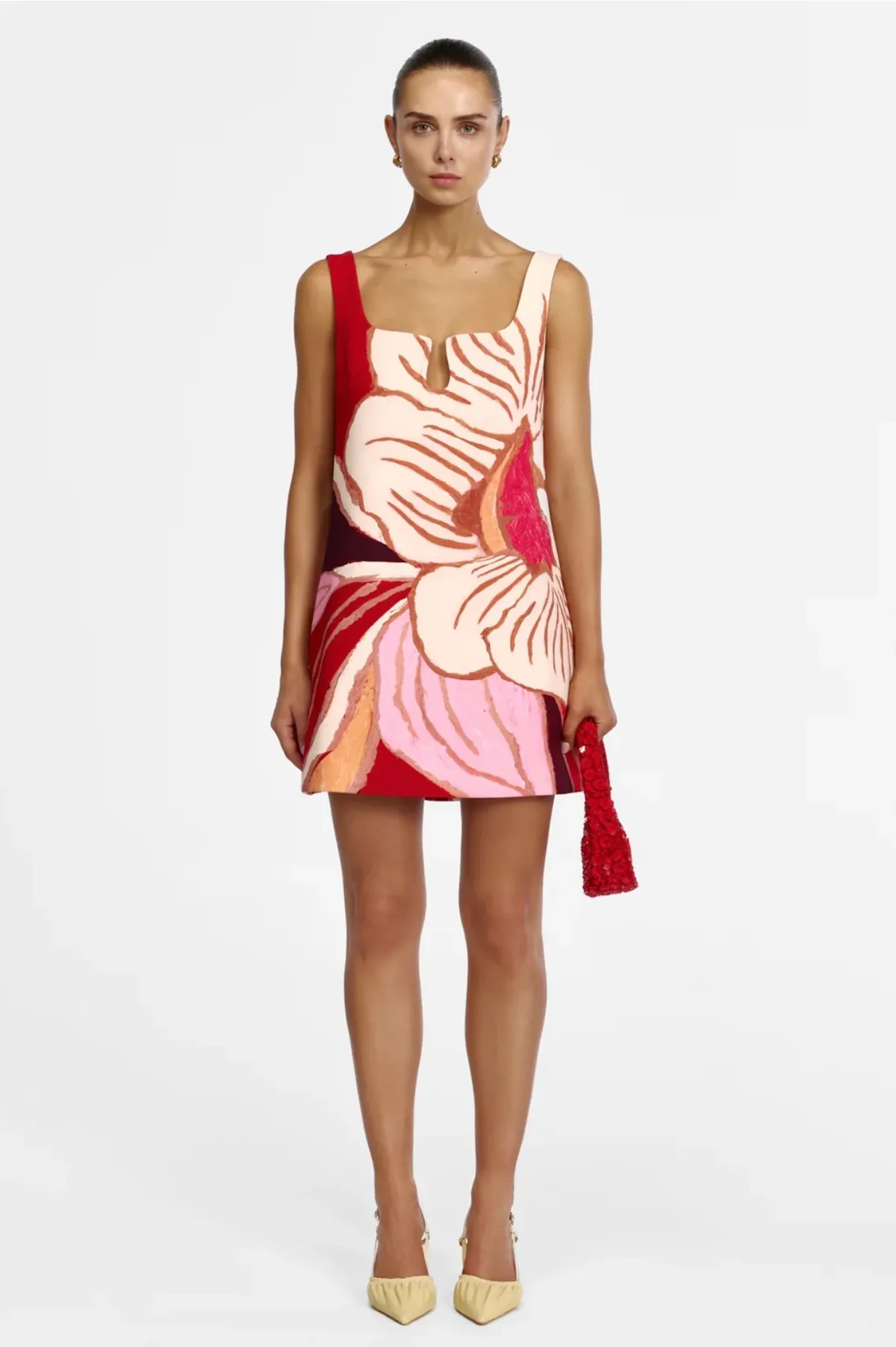 Llewellyn Mini Dress Pink & Red Size 8 by Acler