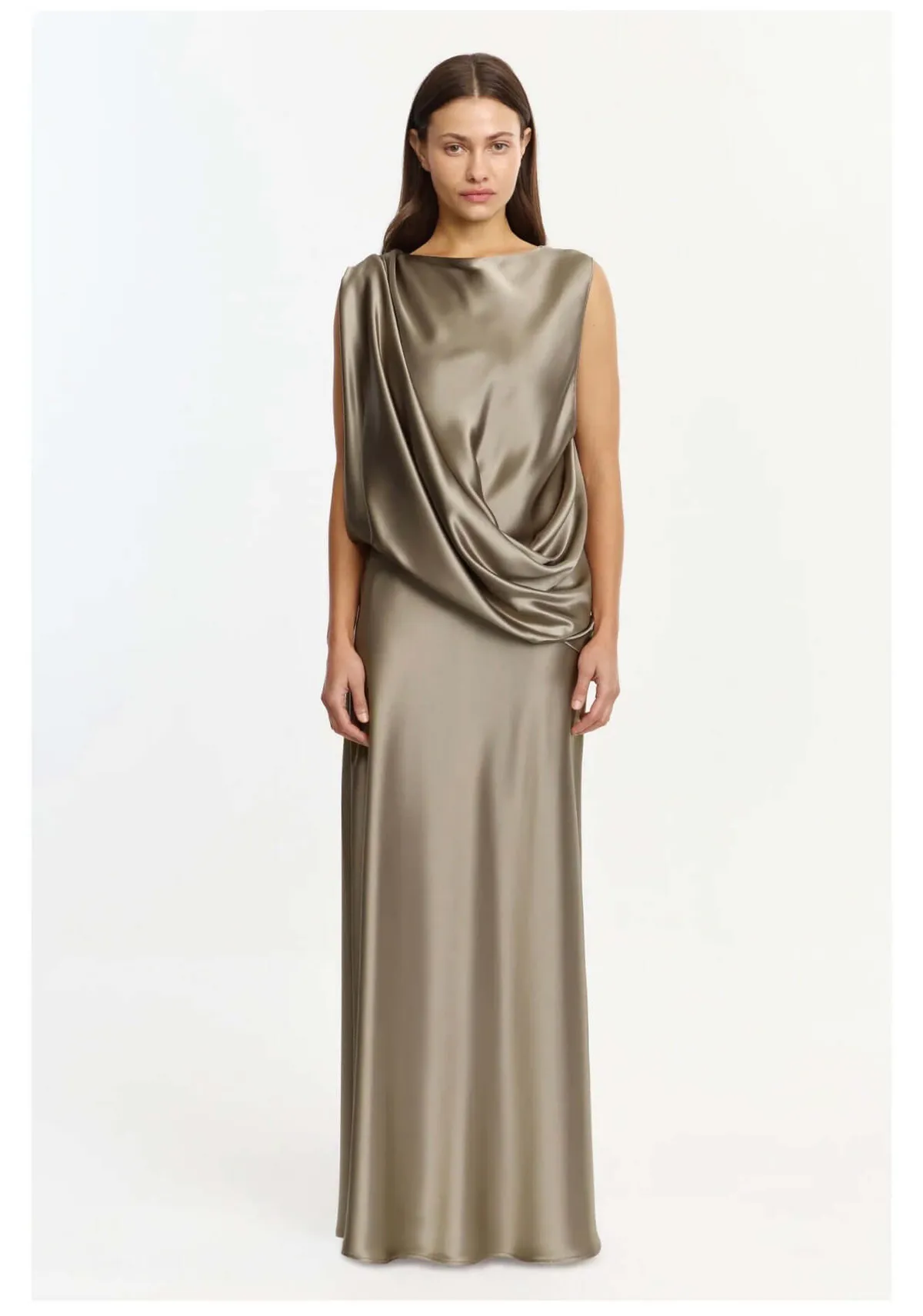 Yaluma Maxi Dress Walnut Olive Green Size 12 & 14 by Acler