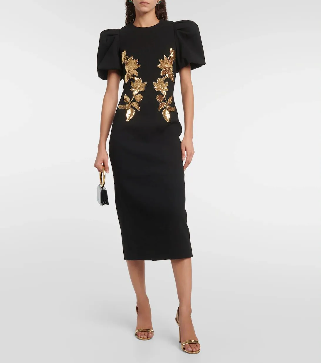 Versailles Sequin Embellished Midi Dress Black Size 10 by Rebecca Vallance