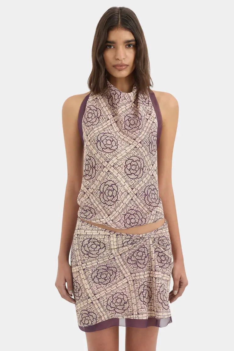 Mireli Halter Tie Top & Skirt Set Rose Parquet Size 0 / AU 6, 1 / AU 8 & 2 / AU 10 by SIR